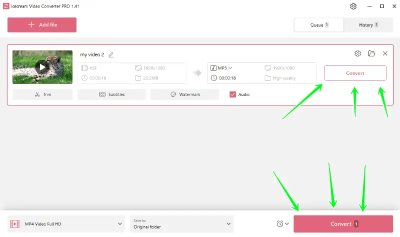 Convert video to audio Convert video to audio